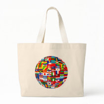 Flag Globe Canvas Bags