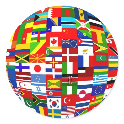Flag Globe Round Sticker by prawny