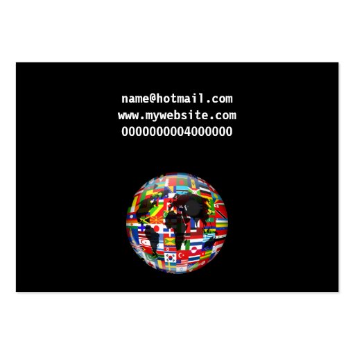 Flag Globe, Your Name Here Business Cards (back side)