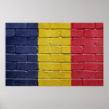flag_grunge_wall_chad posters