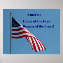 Flag, Home of the free, poster