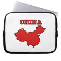 Flag in Map of China Computer Sleeves