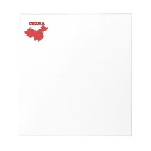 Flag in Map of China Notepads