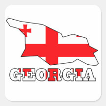 Flag in Map of Georgia Stickers