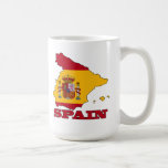 Flag in Map of Spain Coffee Mugs