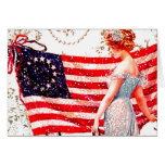 Flag Lady Gibson Girl Patriotic 4th of July USA cards