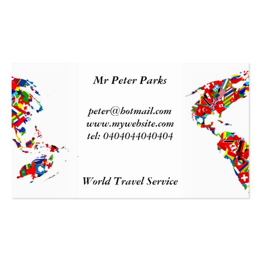 Flag Map, Business Card Template (front side)