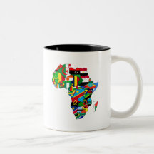 Flag Map of Africa Flags - African Culture Gift Coffee Mugs