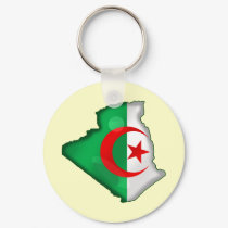 Flag Map of Algeria for Algerians worldwide keychains