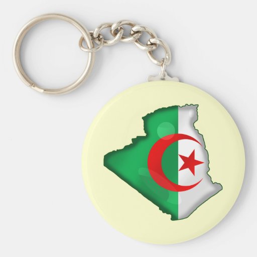 Flag Map of Algeria for Algerians worldwide Keychain