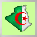 Flag Map of Algeria for Algerians worldwide Poster