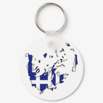 Flag Map of Greece keychains