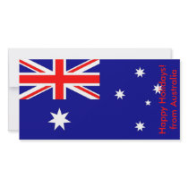 Flag of Argentina, Happy Holidays from Australia Photo Card Template