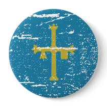 FLAG OF ASTURIAS PINBACK BUTTON