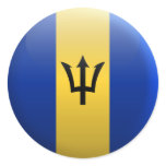 Flag of Barbados Round Sticker