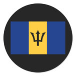 Flag of Barbados Round Stickers