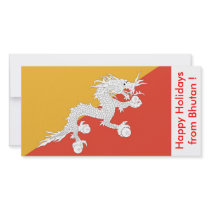 Flag of Bhutan, Happy Holidays from Bhutan Custom Photo Card
