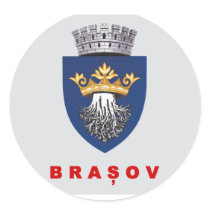 Flag of Brasov Round Sticker