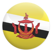 Flag of Brunei Round Stickers