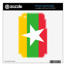 Flag of Burma iPhone 3G Decals