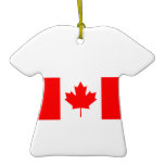 Flag of Canada on Ceramic T Shirt Ornament