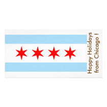Flag of Chicago, Happy Holidays from U.S.A. photo cards