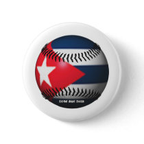 Flag of Cuba on a Baseball Buttons