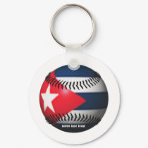 Flag of Cuba on a Baseball keychains