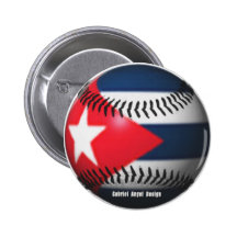 Flag of Cuba on a Baseball Pins