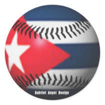 Flag of Cuba on a Baseball stickers