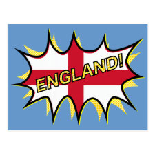 Flag of England "KAPOW" star Post Card