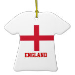 Flag of England on Ceramic T Shirt Ornament