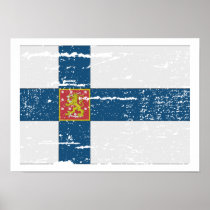 FLAG OF FINLAND COAT OF ARMS PRINT