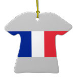 Flag of France on Ceramic T Shirt Ornament