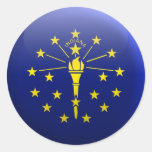 Flag of Indiana Round Sticker