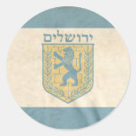 Flag of Jerusalem, Israel Round Sticker