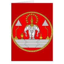 FLAG OF LAOS THREE HEAD ELEPHANT GREETING CARDS