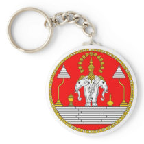 FLAG OF LAOS THREE HEAD ELEPHANT KEYCHAIN
