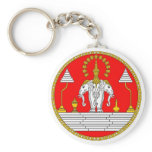 FLAG OF LAOS THREE HEAD ELEPHANT KEYCHAIN