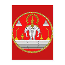 FLAG OF LAOS THREE HEAD ELEPHANT postcards