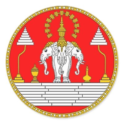 FLAG OF LAOS THREE HEAD ELEPHANT STICKERS by flaguniverse