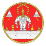 FLAG OF LAOS THREE HEAD ELEPHANT STICKERS