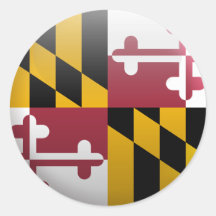 Flag of Maryland Round Sticker