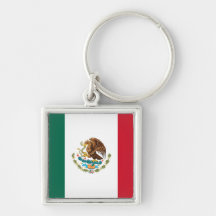 Flag of Mexico Square Key Chain