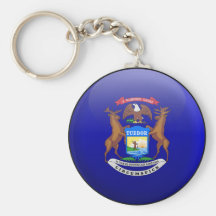 Flag of Michigan Keychains