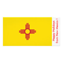 Flag of New Mexico, Happy Holidays from U.S.A. Customized Photo Card