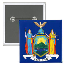 Flag of New York Button