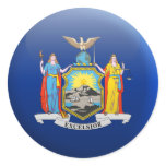 Flag of New York Round Stickers