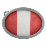 Flag of Peru Belt Buckle