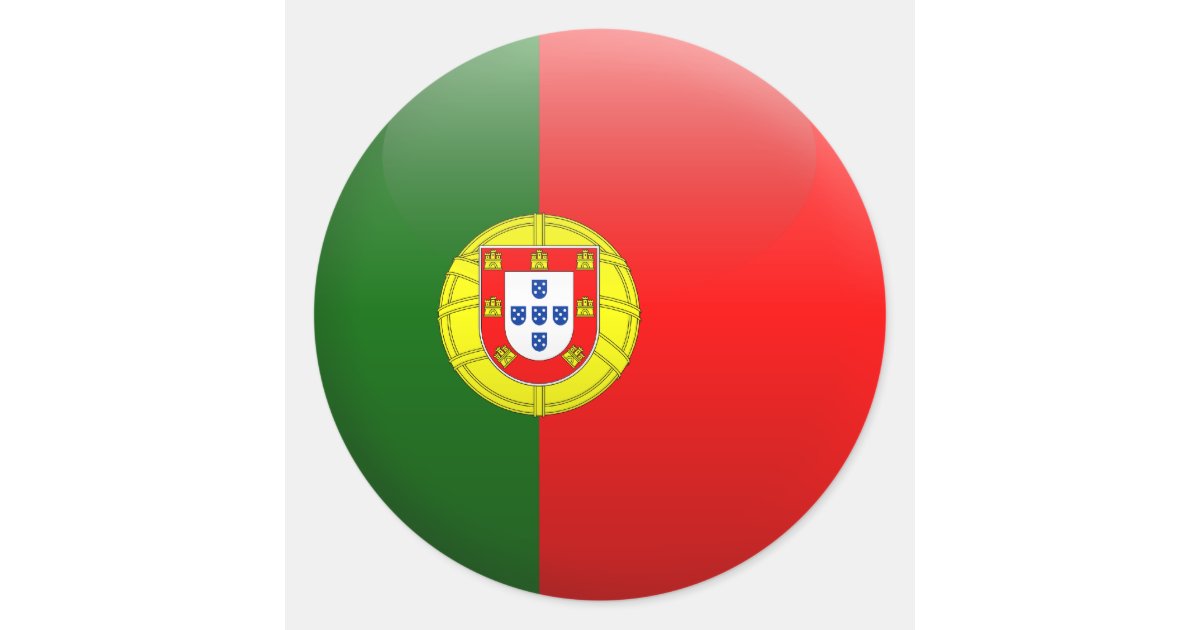 Flag of Portugal Classic Round Sticker | Zazzle